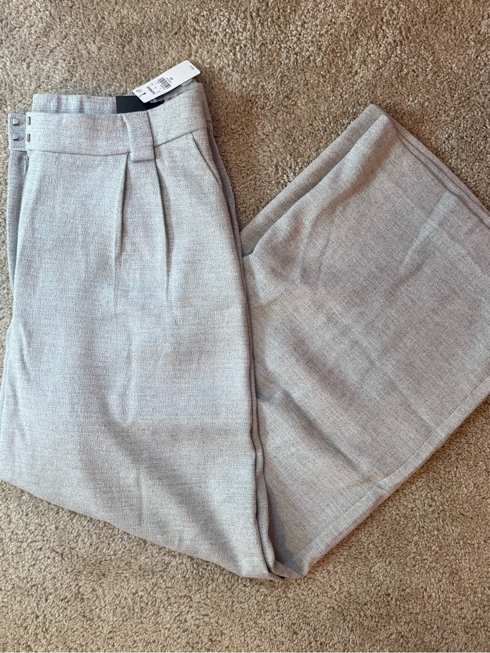 NWT Express High Rise Wide Leg Trouser Pants Gray Size 10R